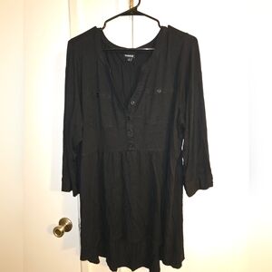 Torrid Size 3 Black Buttoned Shirt Dress